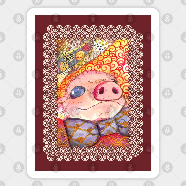 Chinese new year 2019, year of the pig Magnet by Sutilmente